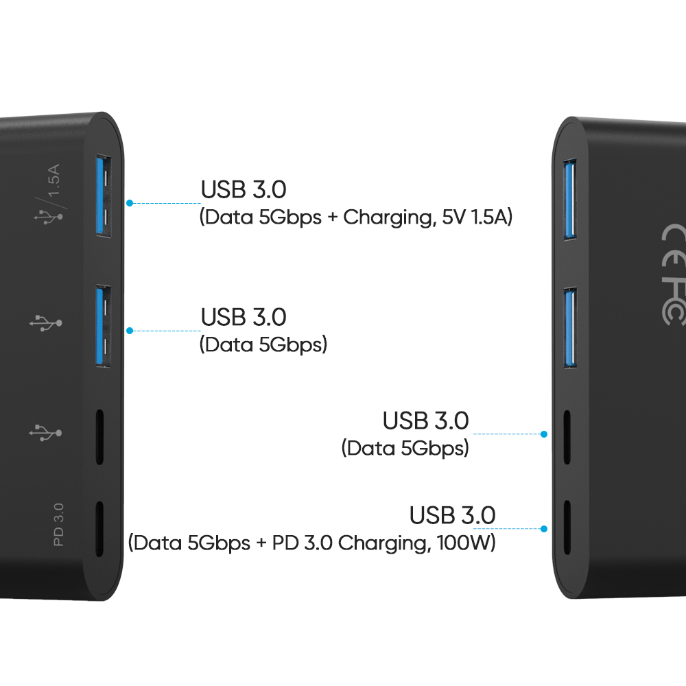QZ USB 3.1 Type C Hub, Model QZ-HB18