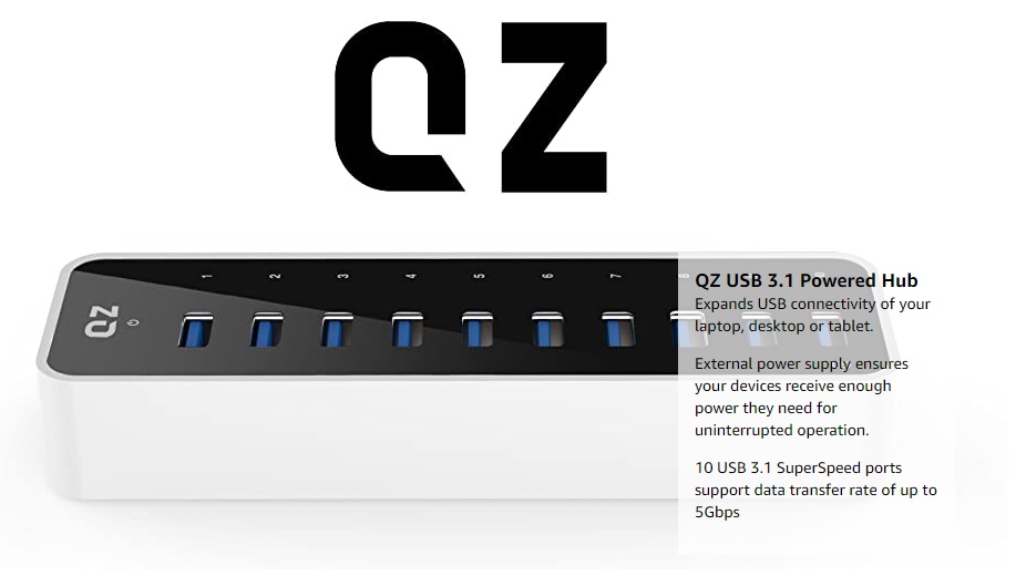 10 Ports USB-A 12V 5A Ladehub